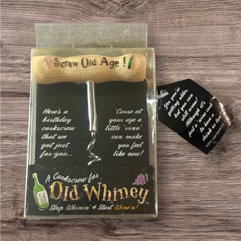 Vintage Wine Bottle Opener Screw Old Age Corkscrew For Whiney Birthday Gag Gift